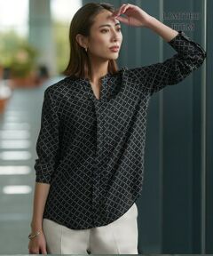 ICB / アイシービー シャツ・ブラウス | 【新色追加・WEB限定】BackSatinAmunzen キーネックブラウス