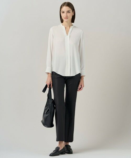 ICB / アイシービー シャツ・ブラウス | 【新色追加・WEB限定】BackSatinAmunzen キーネックブラウス | 詳細1