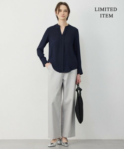 ICB / アイシービー シャツ・ブラウス | 【新色追加・WEB限定】BackSatinAmunzen キーネックブラウス | 詳細27