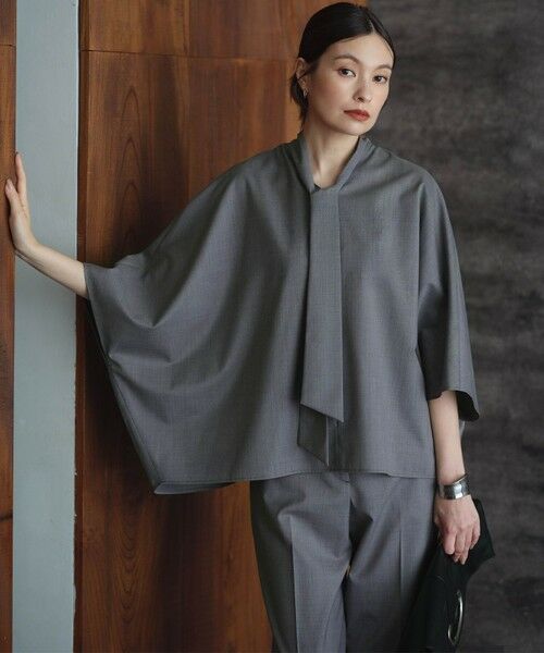 ICB / アイシービー シャツ・ブラウス | 【洗える】T/Wブロード ボウタイブラウス | 詳細1