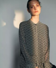 UVケア・洗える】BackSatinAmunzen シフォンコンビブラウス