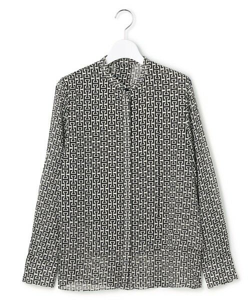 ICB / アイシービー シャツ・ブラウス | 【30th ANNIVERSARY】 モノグラムプリントシフォン バンドカラーブラウス | 詳細2