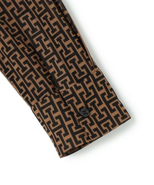 ICB / アイシービー シャツ・ブラウス | 【30th ANNIVERSARY】 モノグラムプリントシフォン バンドカラーブラウス | 詳細10