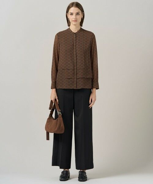 ICB / アイシービー シャツ・ブラウス | 【30th ANNIVERSARY】 モノグラムプリントシフォン バンドカラーブラウス | 詳細3