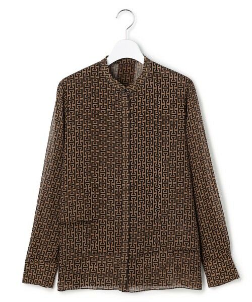 ICB / アイシービー シャツ・ブラウス | 【30th ANNIVERSARY】 モノグラムプリントシフォン バンドカラーブラウス | 詳細5