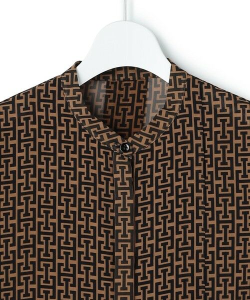 ICB / アイシービー シャツ・ブラウス | 【30th ANNIVERSARY】 モノグラムプリントシフォン バンドカラーブラウス | 詳細6