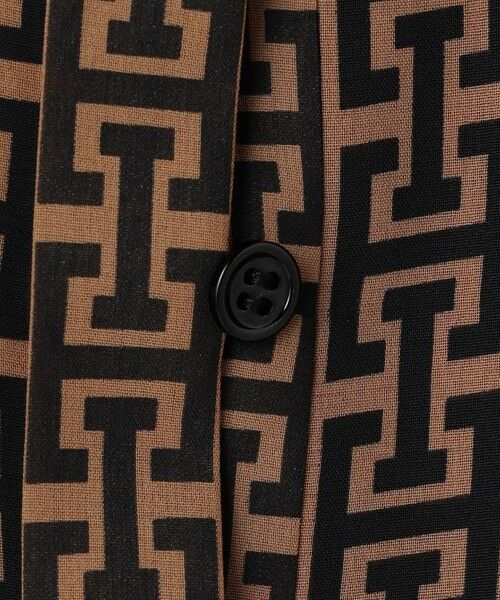 ICB / アイシービー シャツ・ブラウス | 【30th ANNIVERSARY】 モノグラムプリントシフォン バンドカラーブラウス | 詳細7