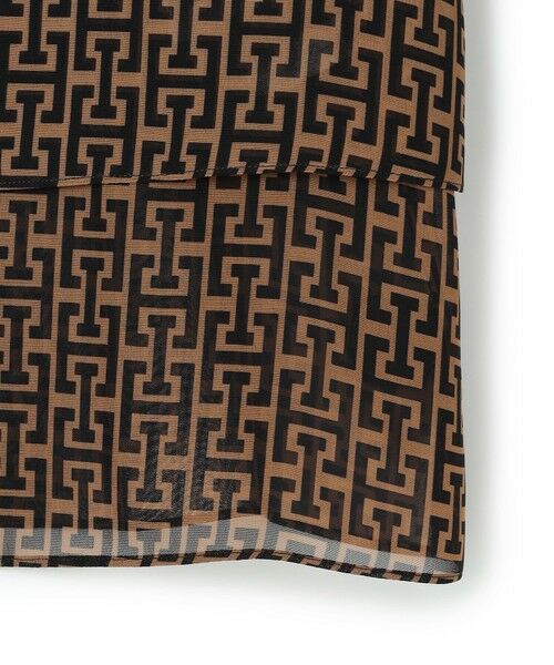 ICB / アイシービー シャツ・ブラウス | 【30th ANNIVERSARY】 モノグラムプリントシフォン バンドカラーブラウス | 詳細8