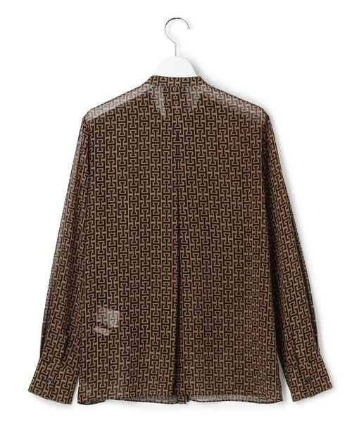 ICB / アイシービー シャツ・ブラウス | 【30th ANNIVERSARY】 モノグラムプリントシフォン バンドカラーブラウス | 詳細9