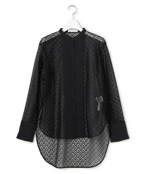 ICB/アイシービー 【WEB&一部店舗限定】SustainableLace バンドカラー ブラウス ブラック系 6 ICB/アイシービー 【WEB&一部店舗限定】SustainableLace バンドカラー ブラウス ブラック系 6