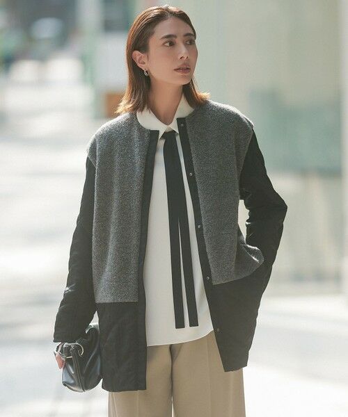 ICB/アイシービー 【リバーシブル着用可能】 リバーシブルキルト ミドル丈コート チャコール×ブラック系 4 ICB/アイシービー 【リバーシブル着用可能】 リバーシブルキルト ミドル丈コート チャコール×ブラック系 4