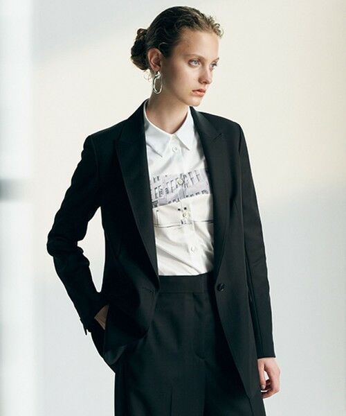 ICB/アイシービー 【30th ANNIVERSARY】ヴィスコースウールツイル ピークドラペルジャケット ブラック系 2