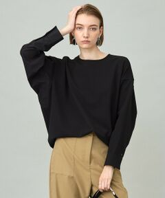 ICB / アイシービー カットソー | 【洗える】ジョーゼットジャージー 異素材コンビプルオーバー