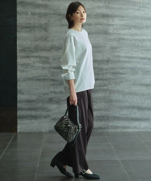 ICB / アイシービー カットソー | 【洗える】ジョーゼットジャージー 異素材コンビプルオーバー | 詳細2