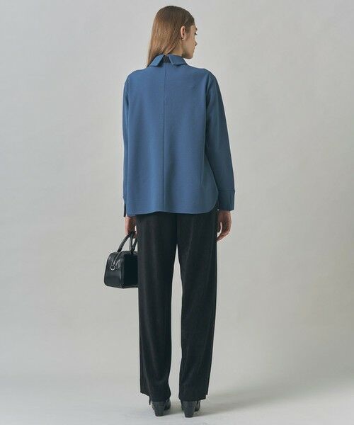 ICB / アイシービー カットソー | マラボーテWジョーゼット ボウタイ付きシャツカラートップス | 詳細10