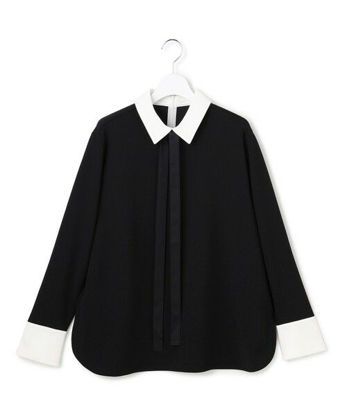 ICB / アイシービー カットソー | マラボーテWジョーゼット ボウタイ付きシャツカラートップス | 詳細22