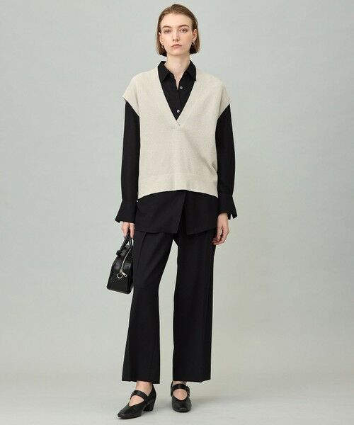 ICB / アイシービー ベスト | 【洗える】 ウールテンセルミニブークレ ニットベスト | 詳細1