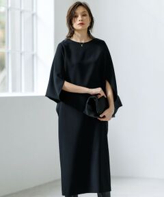 ICB / アイシービー ロング・マキシ丈ワンピース | 【洗える】 ウールライクストレッチ ドルマンスリーブワンピース