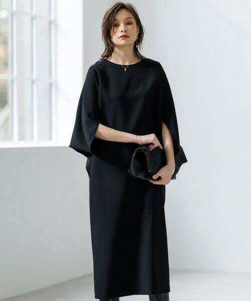 ICB/アイシービー 【洗える】 ウールライクストレッチ ドルマンスリーブワンピース ブラック系 6 ICB/アイシービー 【洗える】 ウールライクストレッチ ドルマンスリーブワンピース ブラック系 6