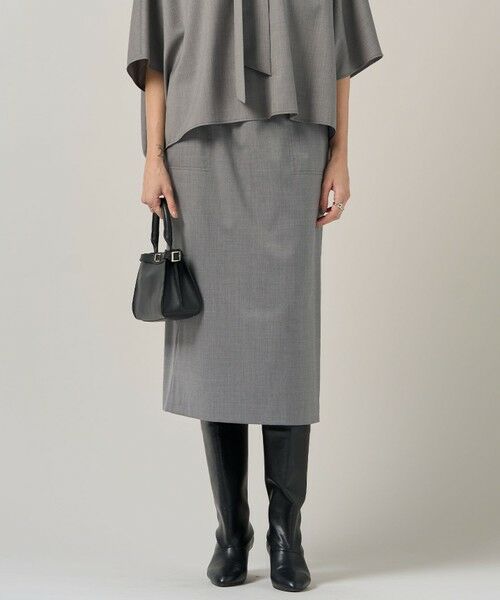 ICB/アイシービー 【洗える】T/Wブロード ナロースカート ライトグレー系 4 ICB/アイシービー 【洗える】T/Wブロード ナロースカート ライトグレー系 4