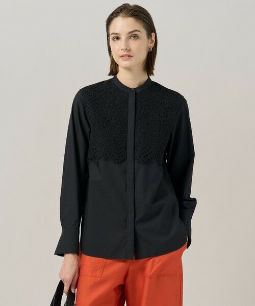ICB/アイシービー 【洗える】 レースコンビブラウス ブラック系 2 ICB/アイシービー 【洗える】 レースコンビブラウス ブラック系 2