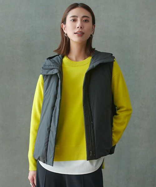 ICB/アイシービー 【撥水加工】ADSダウン フーデット ベスト チャコールグレー系 0 ICB/アイシービー 【撥水加工】ADSダウン フーデット ベスト チャコールグレー系 0