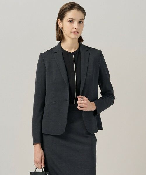 ICB/アイシービー 【UVカット・洗える】ウール2WAYストレッチ テーラードジャケット チャコール系 6 ICB/アイシービー 【UVカット・洗える】ウール2WAYストレッチ テーラードジャケット チャコール系 6