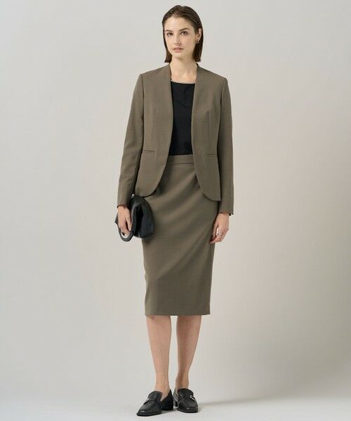 ICB / アイシービー ノーカラージャケット | 【UVカット・洗える】ウール2WAYストレッチ ノーカラージャケット | 詳細1