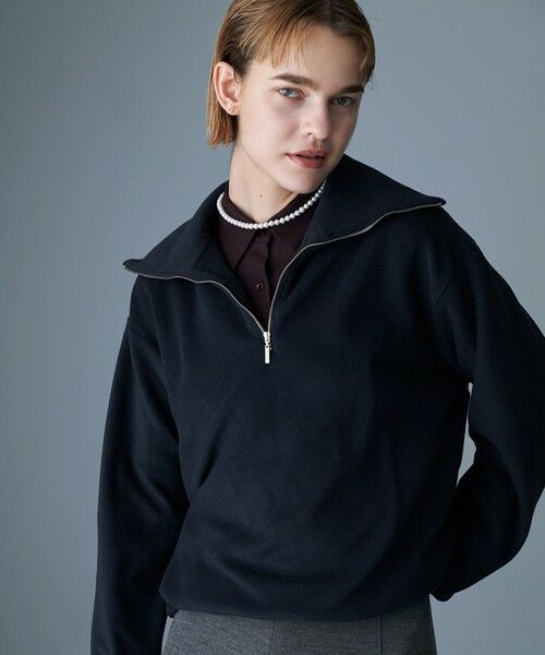 ICB / アイシービー カットソー | 【洗える】 トスカーナフリース ハーフジッププルオーバー | 詳細3