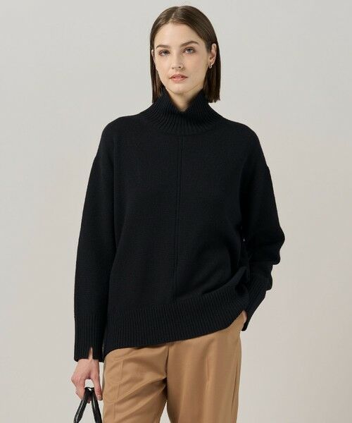 ICB/アイシービー 【新色追加・洗える】ソフトカシミヤミックス ハイネックニット ブラック系 XS ICB/アイシービー 【新色追加・洗える】ソフトカシミヤミックス ハイネックニット ブラック系 XS