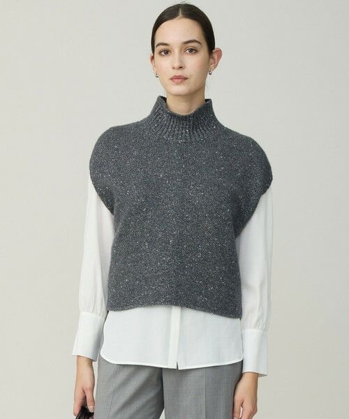 ICB/アイシービー 【30th ANNIVERSARY】 カシミヤブレンドルレックス ハイネックニットベスト ミディアムグレー S ICB/アイシービー 【30th ANNIVERSARY】 カシミヤブレンドルレックス ハイネックニットベスト ミディアムグレー S