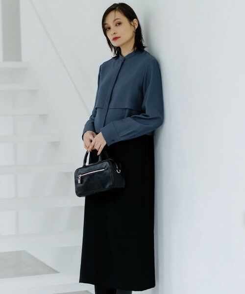 ICB / アイシービー ロング・マキシ丈ワンピース | 【洗える】ウールワッシャーツイル シャツドッキング ワンピース | 詳細1