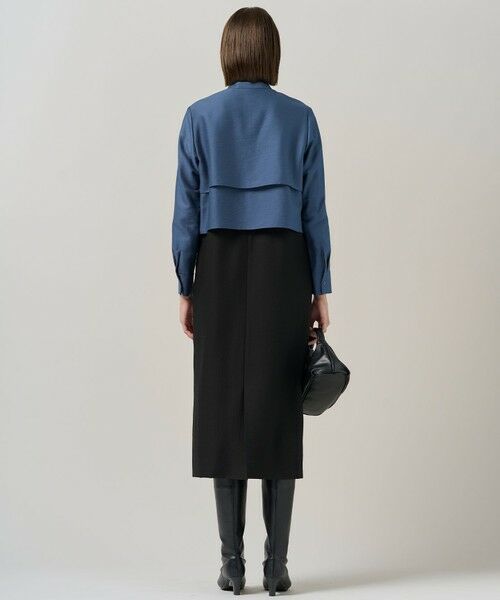 ICB / アイシービー ロング・マキシ丈ワンピース | 【洗える】ウールワッシャーツイル シャツドッキング ワンピース | 詳細4