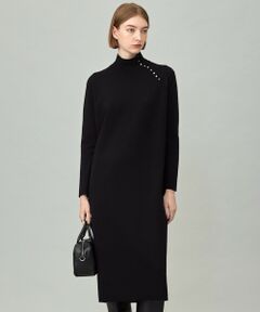ICB / アイシービー ミニ丈・ひざ丈ワンピース | 【洗える】 シルキーウールダブルフェイス ハイネックニットワンピース