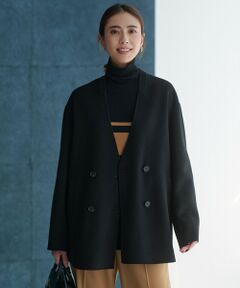 ICB / アイシービー その他アウター | WoolRever ノーカラーショートコート