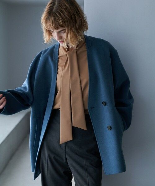 ICB / アイシービー その他アウター | WoolRever ノーカラーショートコート | 詳細1