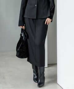 ICB / アイシービー ミニ・ひざ丈スカート | 【裏起毛】 ウォームサテン Iラインスカート