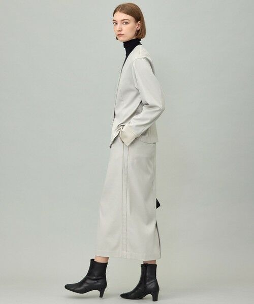 ICB / アイシービー ミニ・ひざ丈スカート | 【裏起毛】 ウォームサテン Iラインスカート | 詳細2