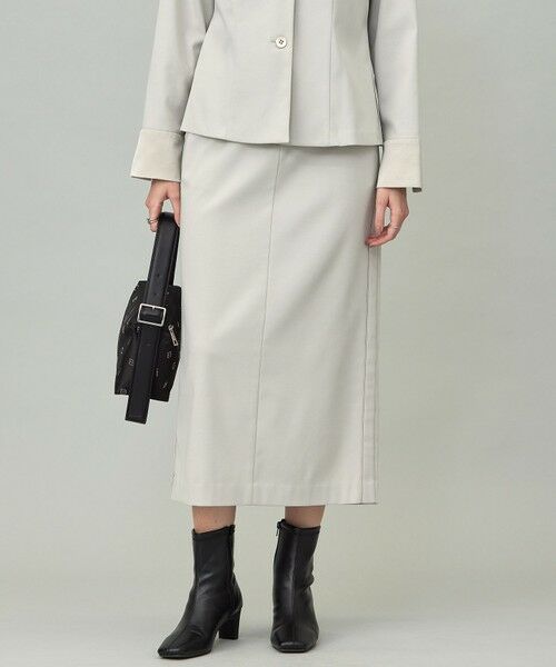 ICB/アイシービー ウォームサテン Iラインスカート トープ系 2 ICB/アイシービー ウォームサテン Iラインスカート トープ系 2