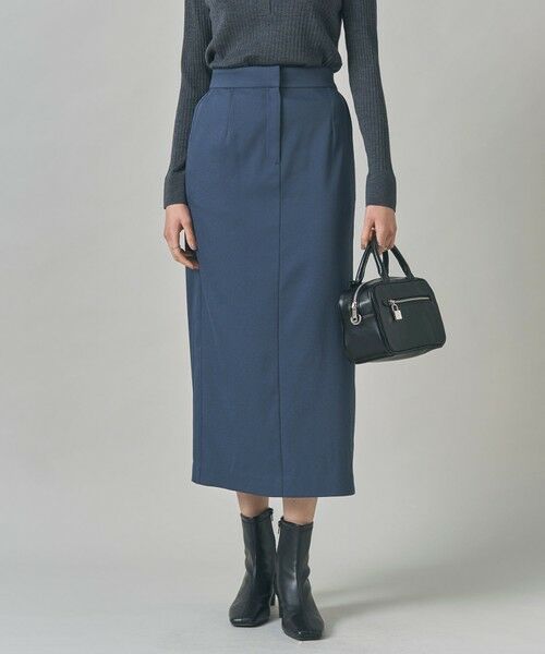 ICB/アイシービー ウォームサテン Iラインスカート ブルーグレー系 2 ICB/アイシービー ウォームサテン Iラインスカート ブルーグレー系 2