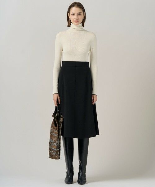 ICB / アイシービー ミニ・ひざ丈スカート | 【洗える】 シルキーウールダブルフェイス ニットフレアスカート | 詳細2