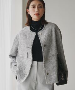 ライトブッチャーツイード ノーカラージャケット