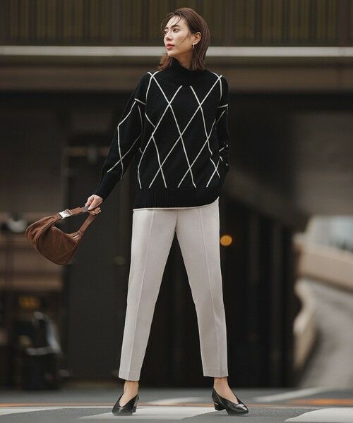 ICB / アイシービー ニット・セーター | ソフトカシミヤミックス ダイヤ柄ハイネックニット | 詳細9