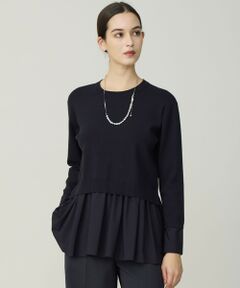 ICB / アイシービー ニット・セーター | レーヨンシルクストレッチブレンド ドッキングペプラムプルオーバー