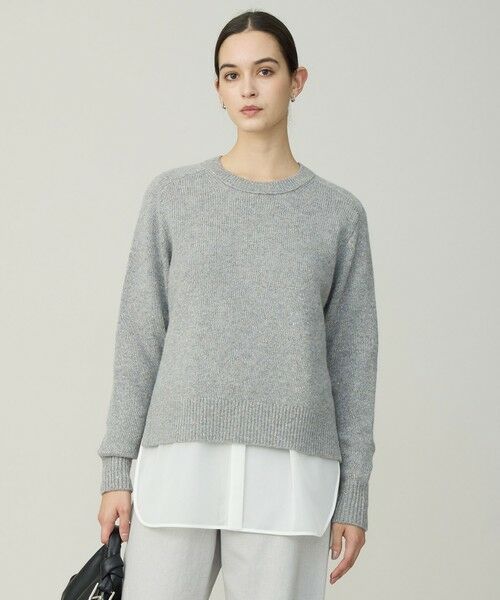 ICB / アイシービー ニット・セーター | シャインノットカシミヤブレンド プルオーバーニット（ライトグレー）