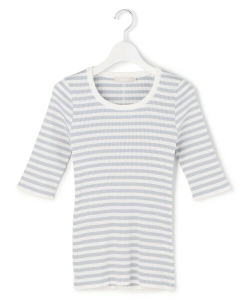 ICB / アイシービー カットソー | 4×2リブ プルオーバーカットソー（ライトデニムボーダー）