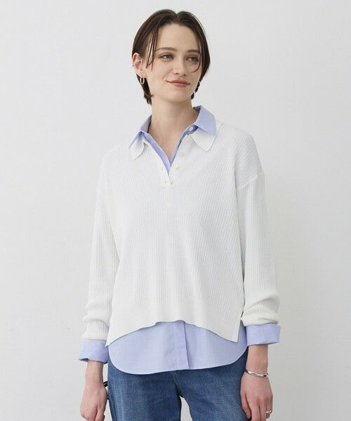 ICB / アイシービー ニット・セーター | マーセライズコットンポロ ニット（オフホワイト）