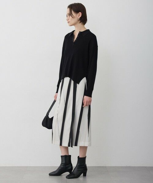 ICB / アイシービー ミニ・ひざ丈スカート | ランダムストライププリント ストレートスカート | 詳細5