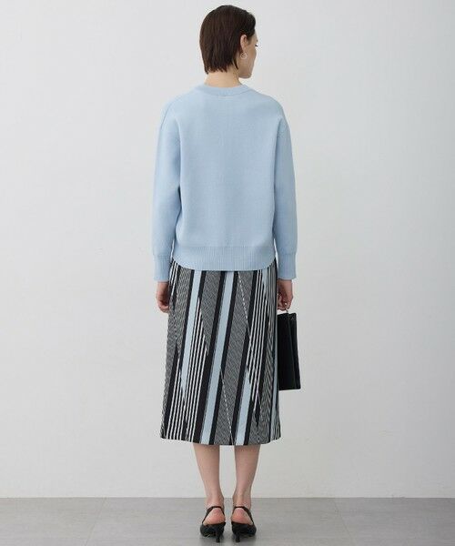 ICB / アイシービー ミニ・ひざ丈スカート | ランダムストライププリント ストレートスカート | 詳細10