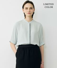 ICB / アイシービー シャツ・ブラウス | 【WEB限定カラーあり】BackSatinAmunzen 5分袖バンドカラーブラウス